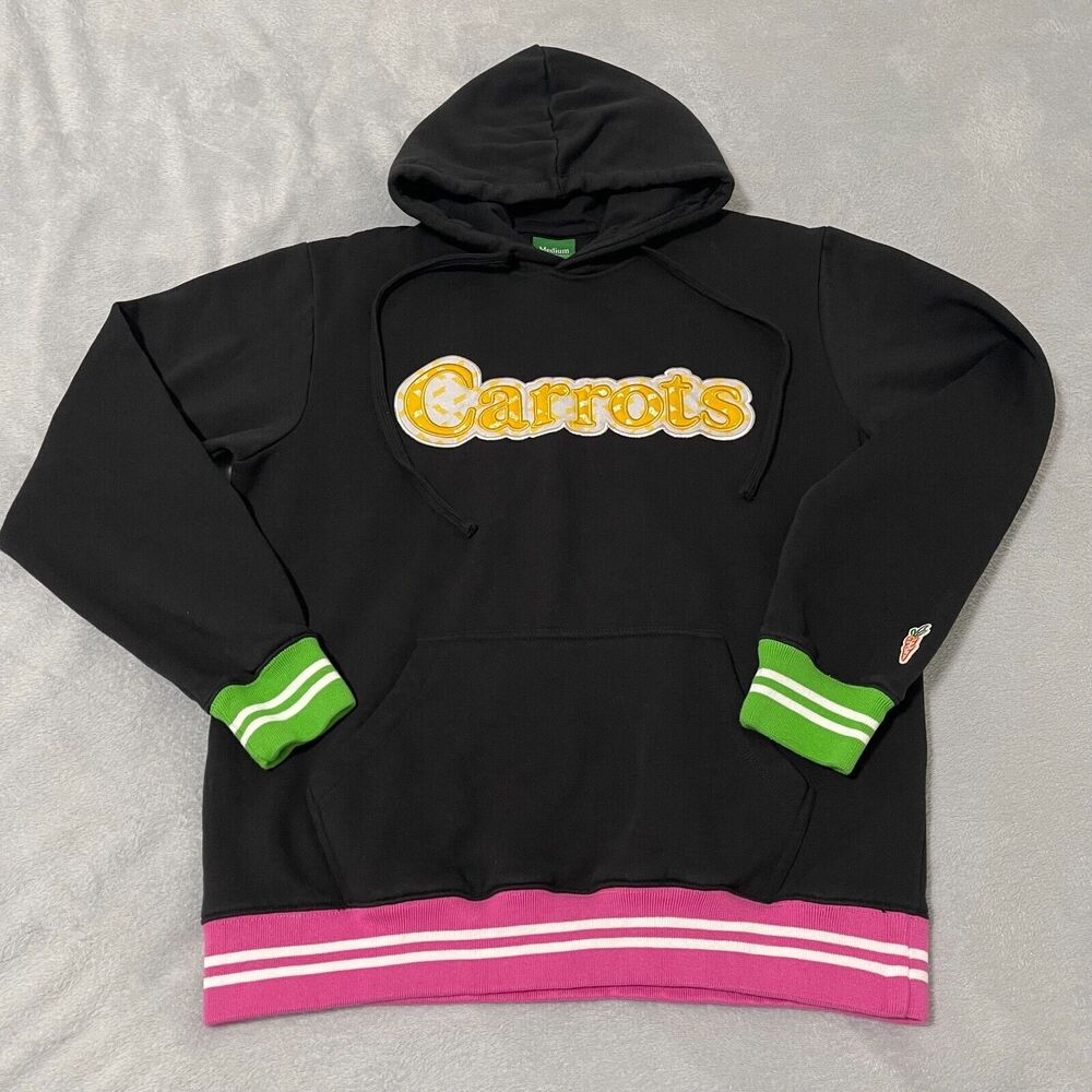 Anwar Carrots X Brisk Hoodie Mens Medium Black Double Sided Skateboard Snowboard